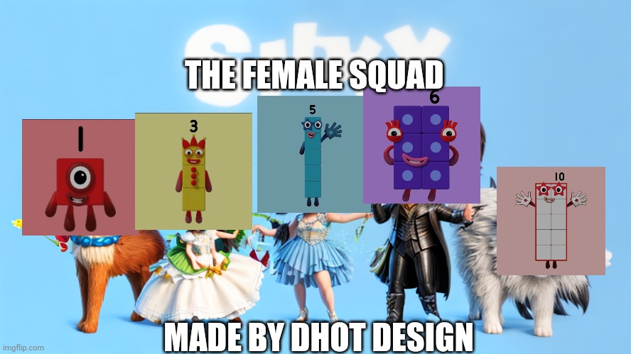The female squad | THE FEMALE SQUAD; MADE BY DHOT DESIGN | image tagged in ai generated image | made w/ Imgflip meme maker
