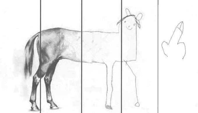 High Quality Horse Drawing extended Blank Meme Template