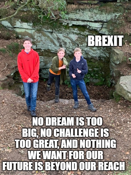 BREXIT; NO DREAM IS TOO BIG, NO CHALLENGE IS TOO GREAT, AND NOTHING WE WANT FOR OUR FUTURE IS BEYOND OUR REACH | image tagged in brexit | made w/ Imgflip meme maker