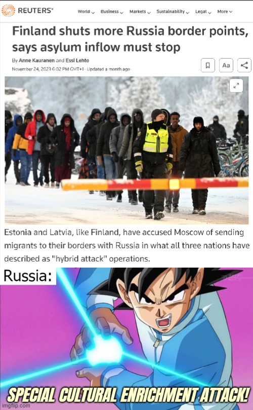 Norway has experienced "no irregularities" so far on its border with Russia, but is ready to take the necessary measures | image tagged in europe,immigrants,news,russia | made w/ Imgflip meme maker