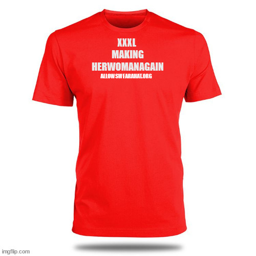 Red Tee  MHWA One size fits all | XXXL 
MAKING HERWOMANAGAIN; ALLOWSWEARAHAT.ORG | image tagged in maker her feelmlike a lady,maga,xsm,buy a gun,socks stuffer mary xmass | made w/ Imgflip meme maker