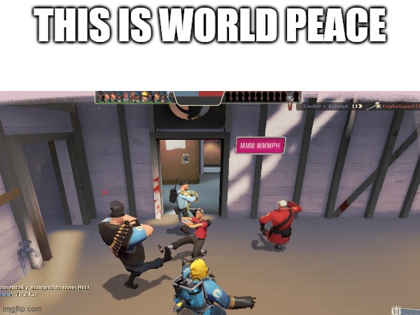 it is truth | THIS IS WORLD PEACE | image tagged in tf2,world peace | made w/ Imgflip meme maker