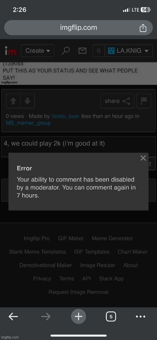 i legit forgot i was comment banned- | made w/ Imgflip meme maker