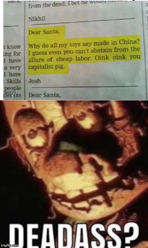 Oh FR? On God? Just Like That? | image tagged in christmas,springtrap | made w/ Imgflip meme maker