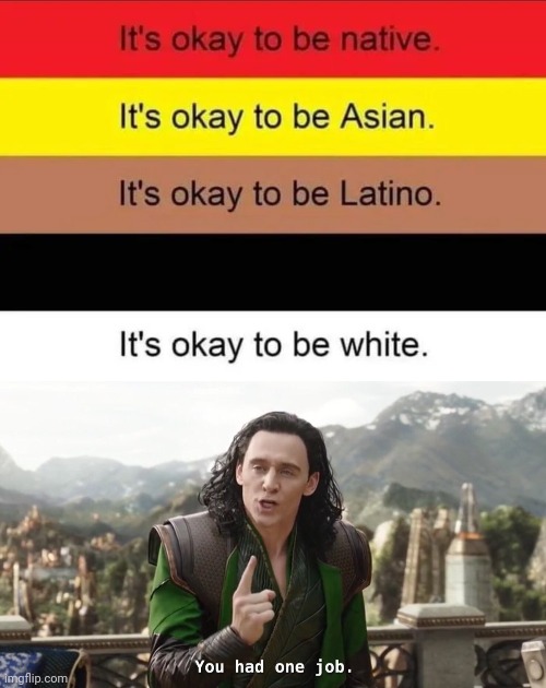 Too stupid to be Racist | image tagged in you had one job just the one,colors,choose wisely,task failed successfully,the thought that counts | made w/ Imgflip meme maker