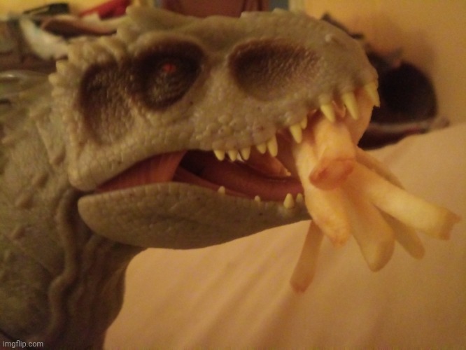 Indominus Rex eating french fries from McDonald's.mp3 | made w/ Imgflip meme maker