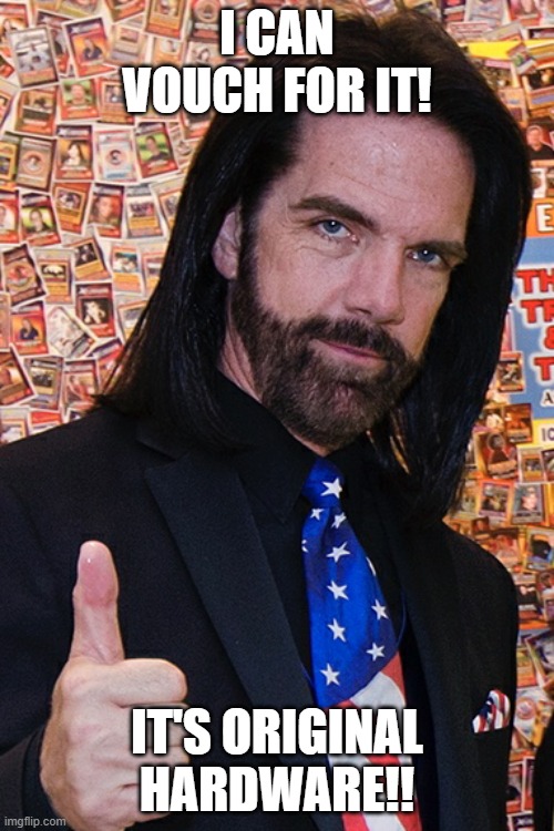 Billy Mitchell Authentic Seal Of Approval | I CAN VOUCH FOR IT! IT'S ORIGINAL HARDWARE!! | image tagged in billy mitchell,authentic,hardware,donkey,king,kong | made w/ Imgflip meme maker