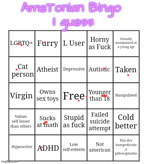 If I missed any, then oh well | image tagged in ametonian bingo | made w/ Imgflip meme maker