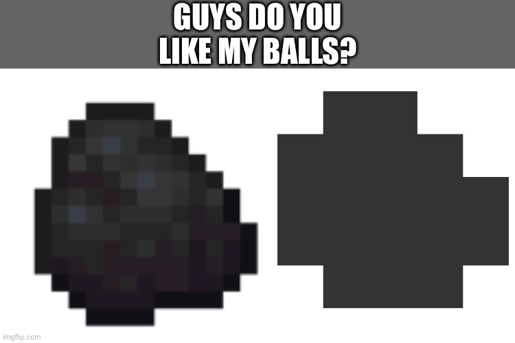 GUYS DO YOU LIKE MY BALLS? | image tagged in coal | made w/ Imgflip meme maker