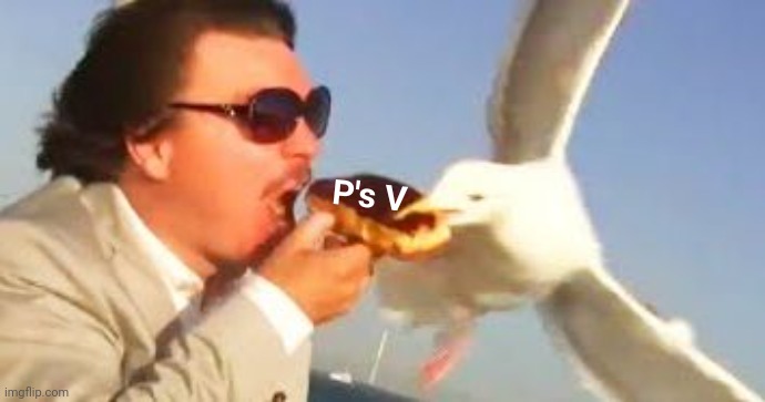 swiping seagull | P's V | image tagged in swiping seagull | made w/ Imgflip meme maker