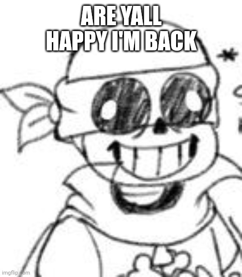 Probably not | ARE YALL HAPPY I'M BACK | image tagged in derp | made w/ Imgflip meme maker