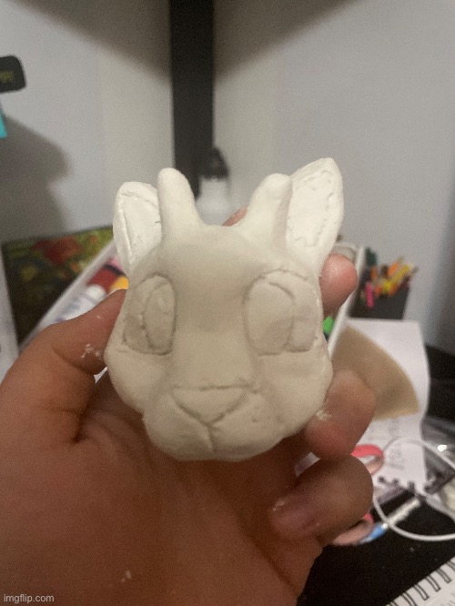 I made a deer cat thing from clay! Gonna color it later | made w/ Imgflip meme maker