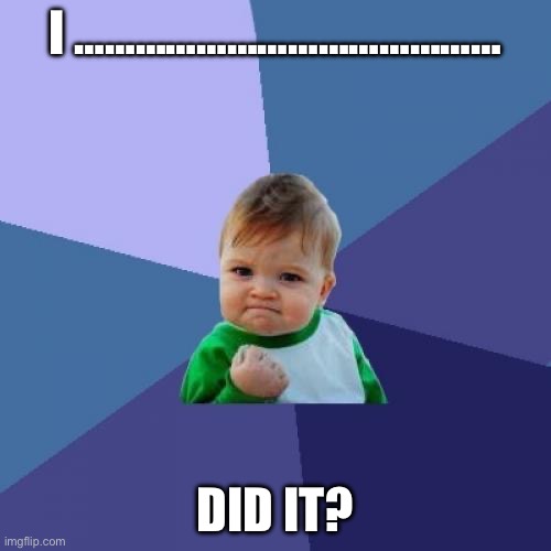 Success Kid | I ……………………………………; DID IT? | image tagged in memes,success kid | made w/ Imgflip meme maker