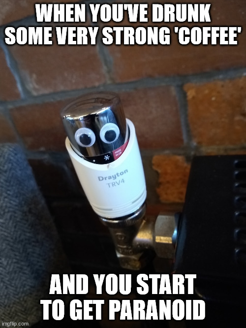 When you start to see eyes everywhere | WHEN YOU'VE DRUNK SOME VERY STRONG 'COFFEE'; AND YOU START TO GET PARANOID | image tagged in googly eyes,eyes everywhere,strong coffee,oh wow are you actually reading these tags | made w/ Imgflip meme maker