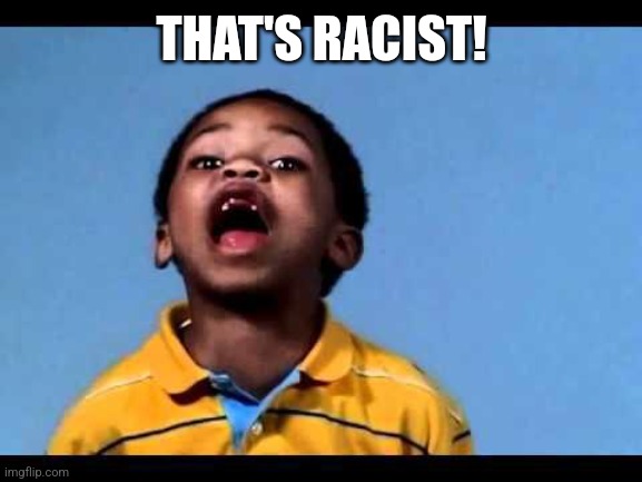 That's racist 2 | THAT'S RACIST! | image tagged in that's racist 2 | made w/ Imgflip meme maker