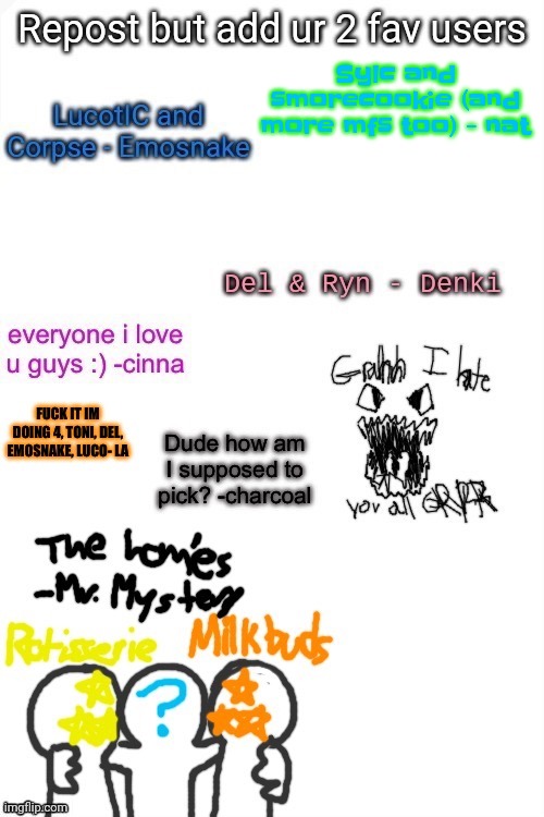 Sylc and smorecookie (and more mfs too) - nat | made w/ Imgflip meme maker