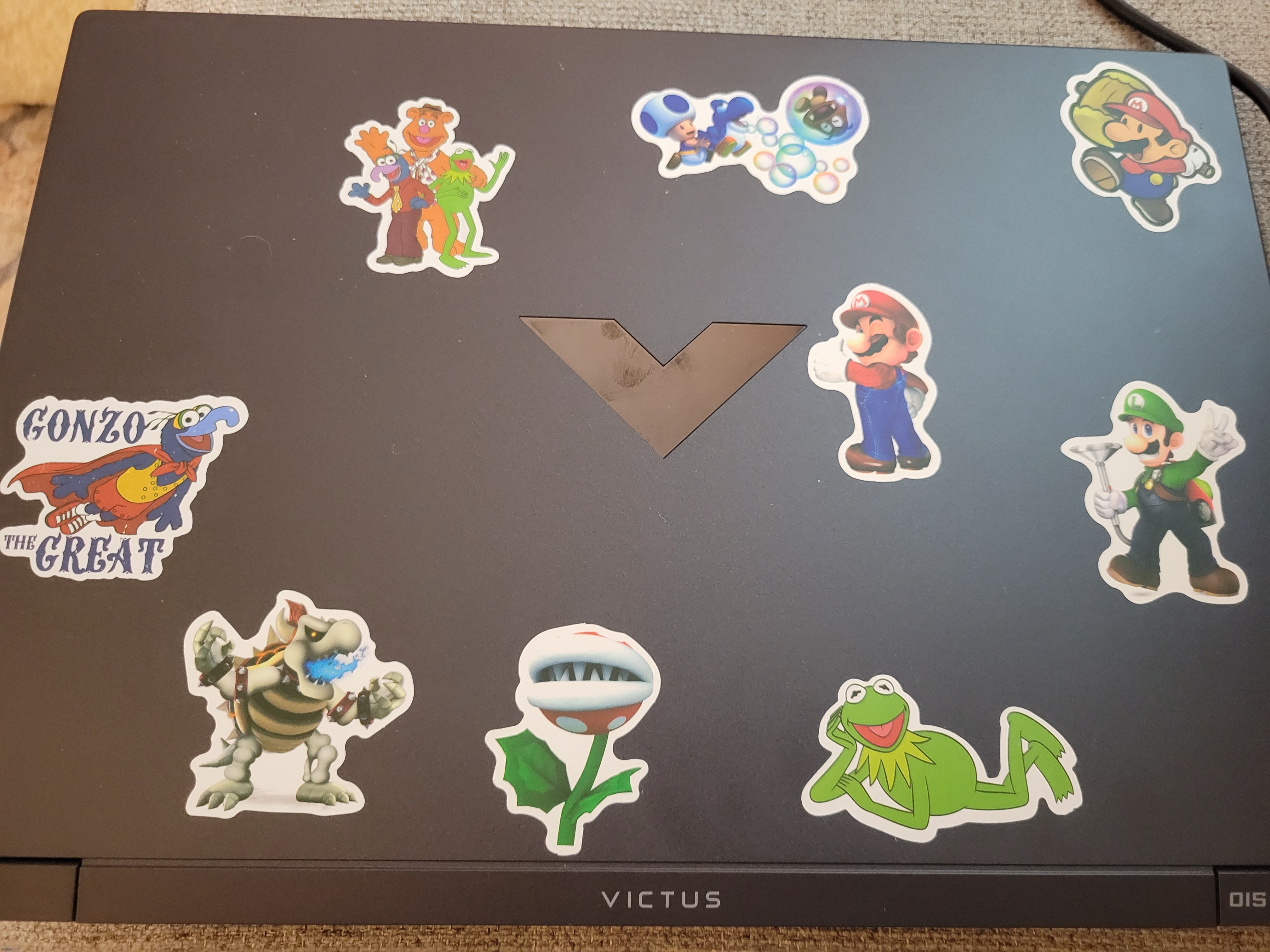 the laptop i got for Christmas (with added stickers) | made w/ Imgflip meme maker