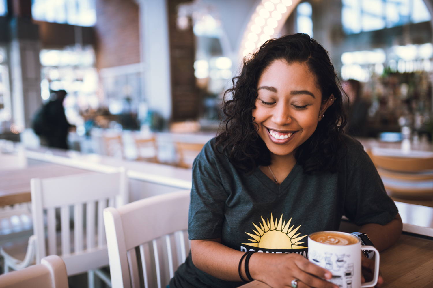 woman with coffee Blank Meme Template