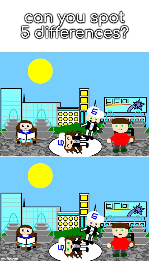 can you spot 5 differences? | made w/ Imgflip meme maker