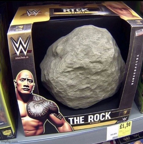 Literally is a rock | image tagged in funny,memes,the rock,wwe,toy | made w/ Imgflip meme maker
