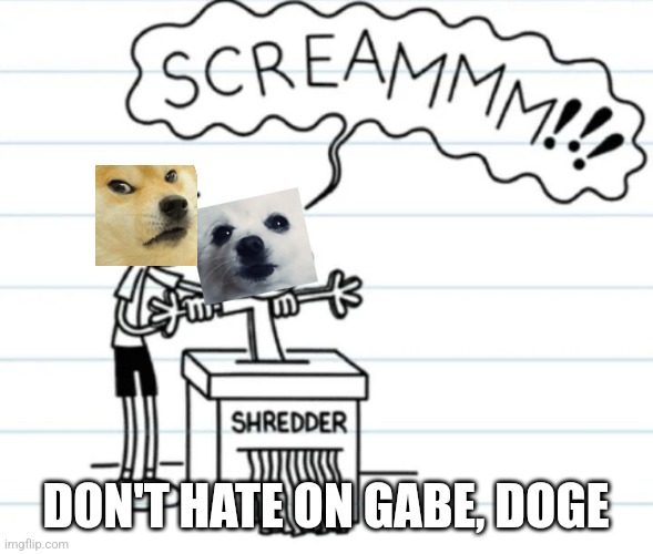 What do I even say?? | DON'T HATE ON GABE, DOGE | image tagged in rodrick shredding greg | made w/ Imgflip meme maker