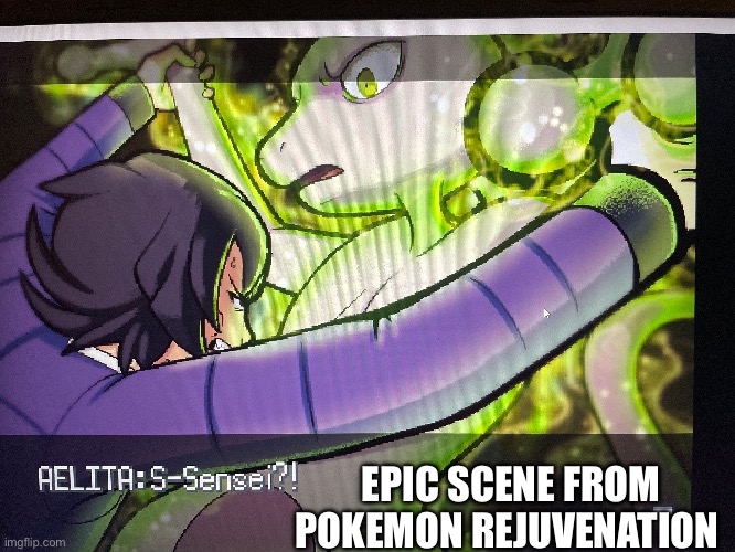 Keta is taking on a mewtwo to save his daughter ;-; | EPIC SCENE FROM POKEMON REJUVENATION | made w/ Imgflip meme maker