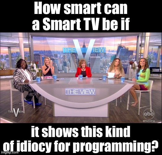 Smart? | How smart can a Smart TV be if; it shows this kind of idiocy for programming? | made w/ Imgflip meme maker