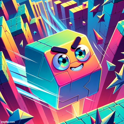 bro? i just put "geometry dash cube beating deadlocked" in the ai template generator and i got this????? | image tagged in gd cube by ai,geometry dash,deadlocked | made w/ Imgflip meme maker