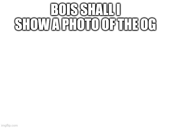 BOIS SHALL I SHOW A PHOTO OF THE OG | made w/ Imgflip meme maker