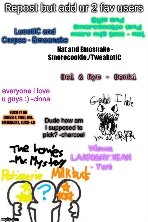 Nat and Emosnake - Smorecookie./TweakotIC | made w/ Imgflip meme maker