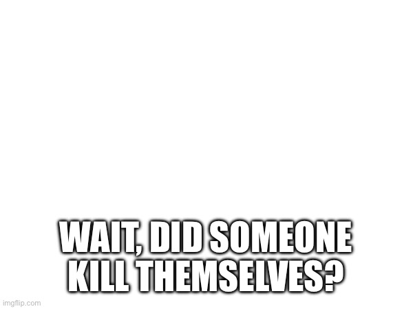 Did someone actually commit suicide? | WAIT, DID SOMEONE KILL THEMSELVES? | made w/ Imgflip meme maker