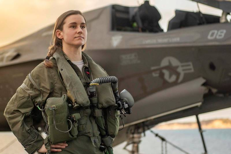 Captain Melanie Z. Marine USMC F-35B pilot JPP female woman Blank Meme Template