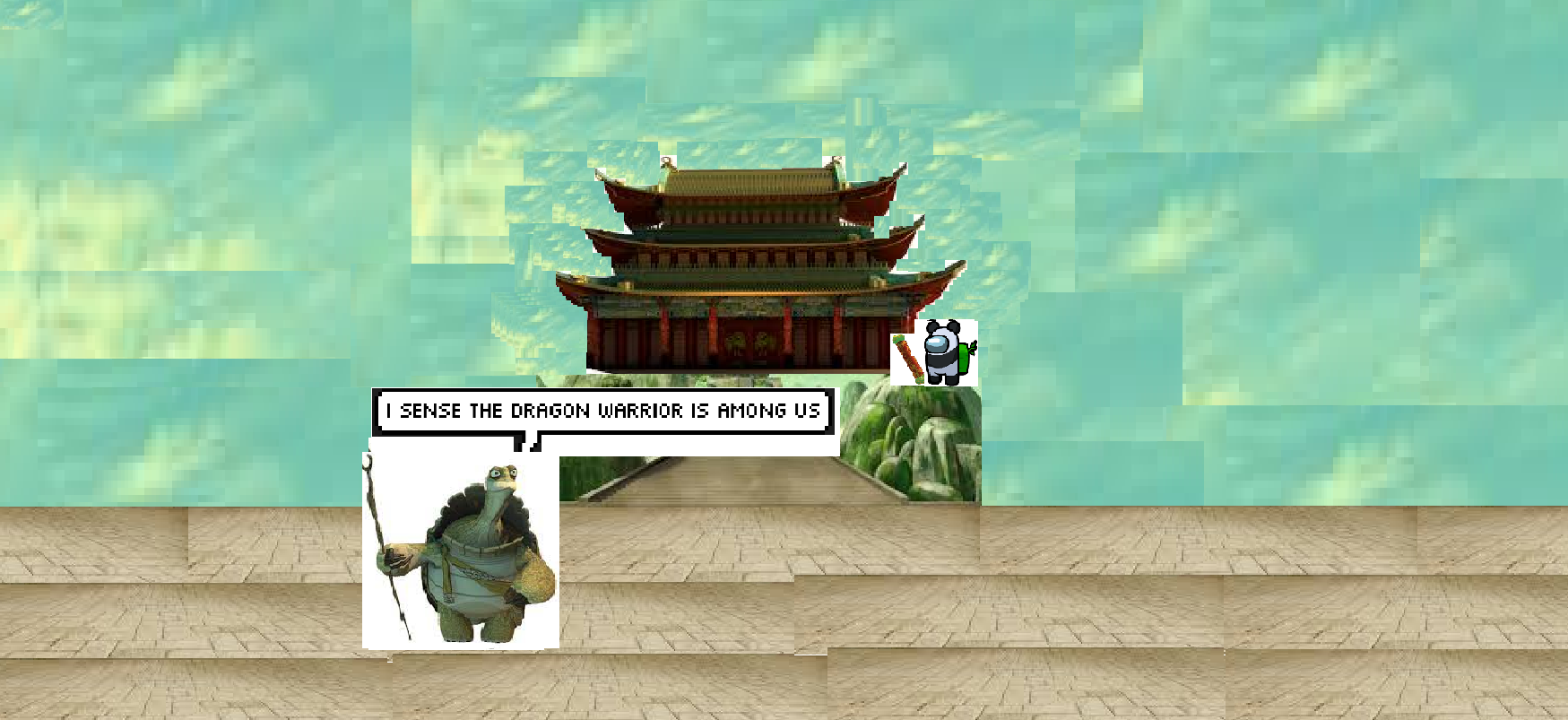 High Quality Oogway among us Blank Meme Template