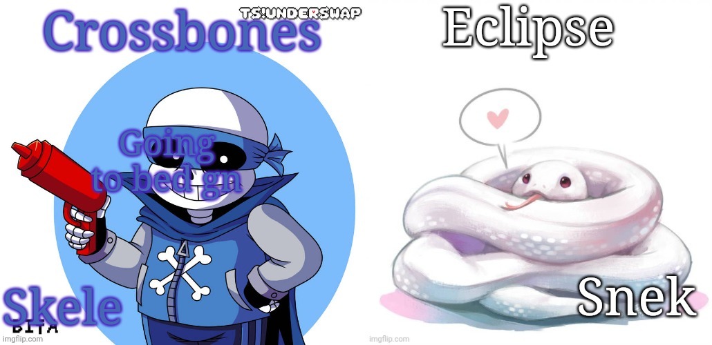 Crossbones and eclipse temp | Going to bed gn | image tagged in crossbones and eclipse temp | made w/ Imgflip meme maker