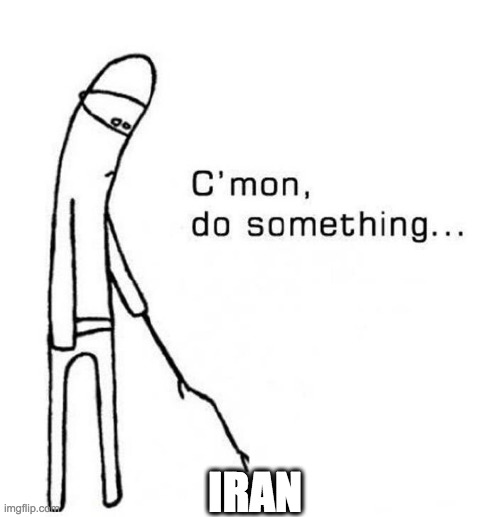 cmon do something | IRAN | image tagged in cmon do something | made w/ Imgflip meme maker