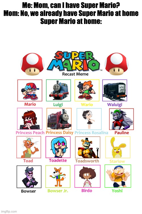 Budget Super Mario be like | Me: Mom, can I have Super Mario?
Mom: No, we already have Super Mario at home
Super Mario at home: | image tagged in super mario,cringe,unfunny,cursed image | made w/ Imgflip meme maker