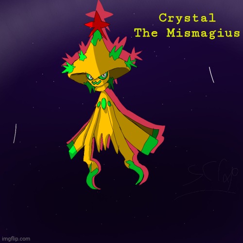 Its kinda awkward how im probably the only user here who doesn't have a pokemon oc, so i made one | Crystal The Mismagius | made w/ Imgflip meme maker