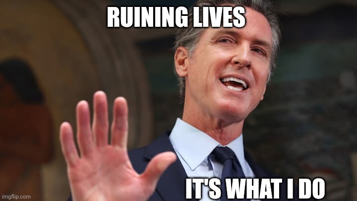 California Nazi/Governor Gavin Newsom | RUINING LIVES IT'S WHAT I DO | image tagged in california nazi/governor gavin newsom | made w/ Imgflip meme maker