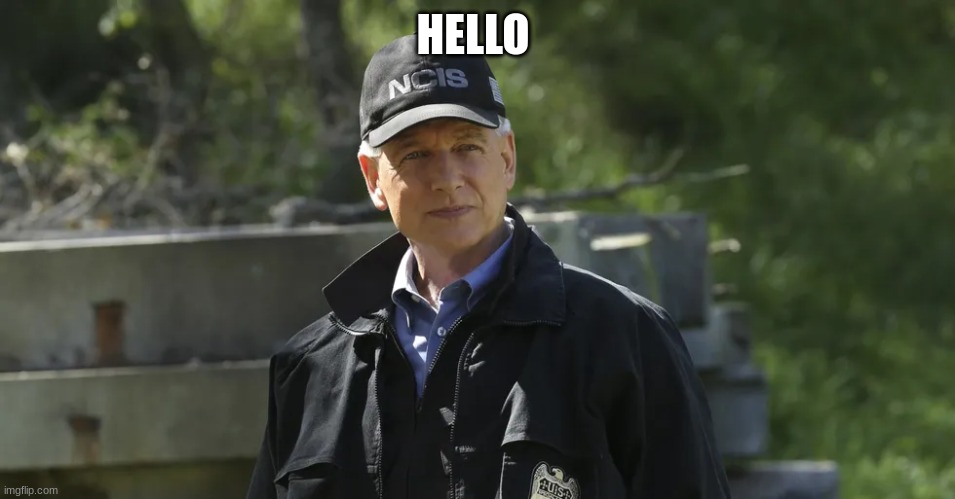 NCIS gibbs | HELLO | image tagged in ncis gibbs | made w/ Imgflip meme maker