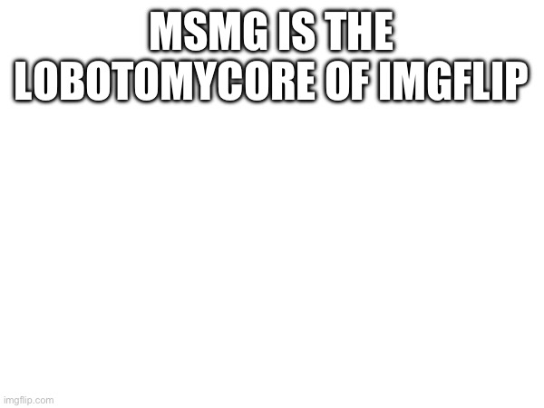 MSMG IS THE LOBOTOMYCORE OF IMGFLIP | made w/ Imgflip meme maker