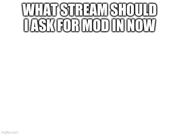 WHAT STREAM SHOULD I ASK FOR MOD IN NOW | made w/ Imgflip meme maker