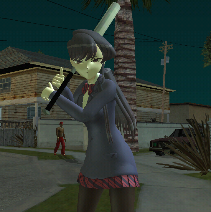 High Quality komi shouko with a baseball bat Blank Meme Template