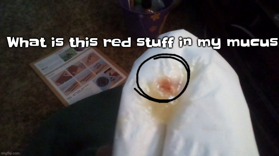 Wtf | What is this red stuff in my mucus | made w/ Imgflip meme maker