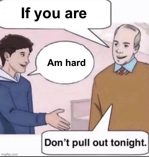 dont pull out tonight | Am hard If you are | image tagged in dont pull out tonight | made w/ Imgflip meme maker