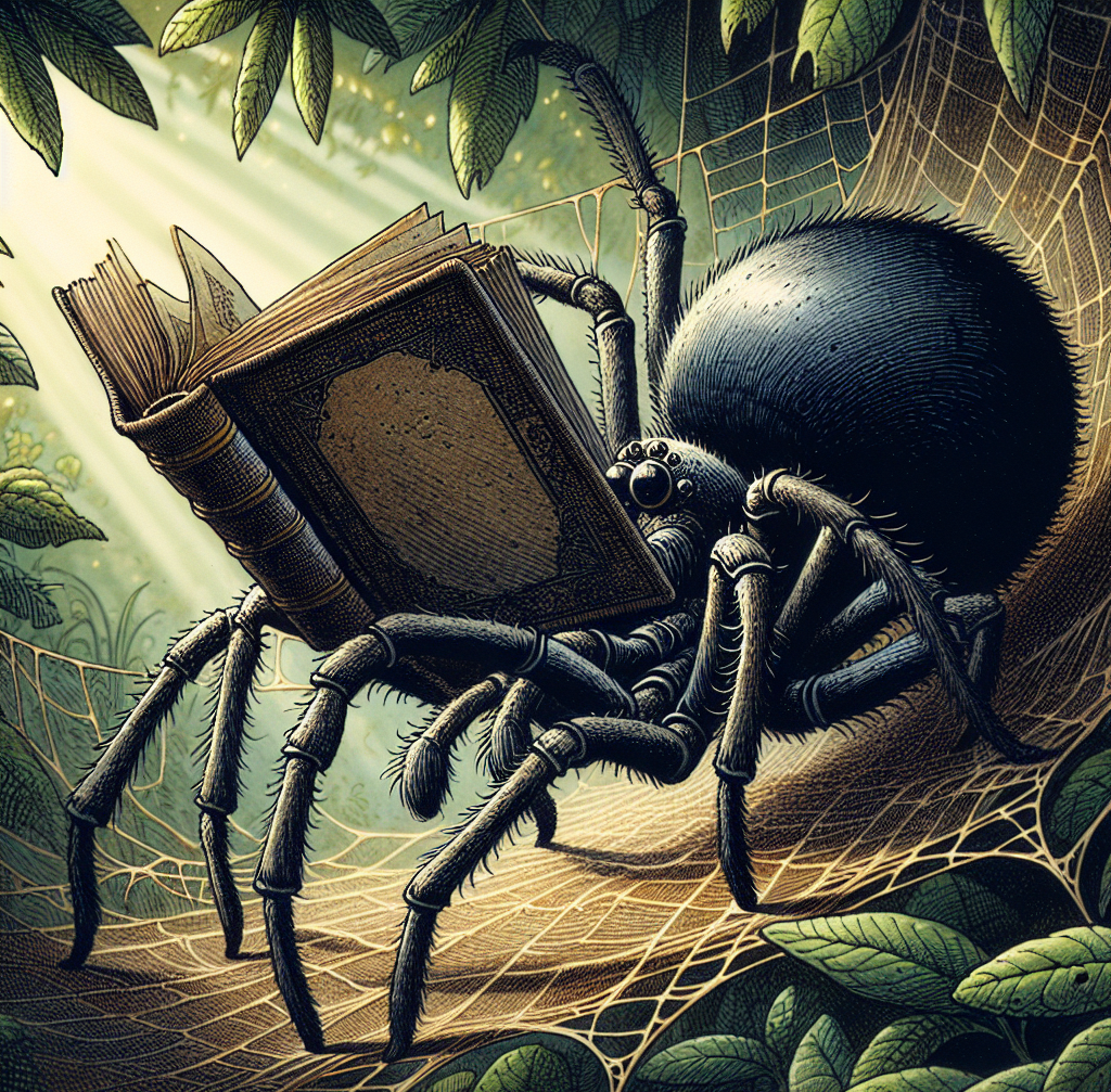 High Quality A spider reads book Blank Meme Template