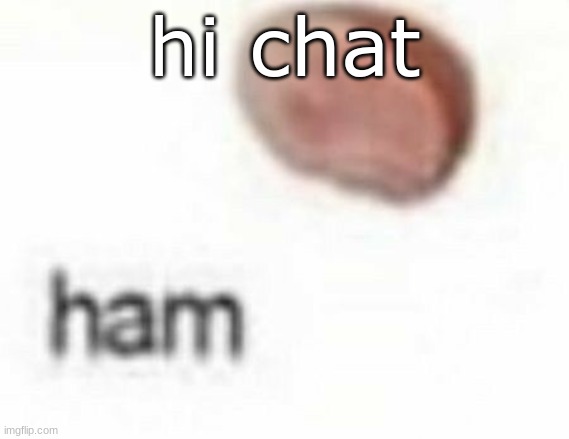 ham | hi chat | image tagged in ham | made w/ Imgflip meme maker