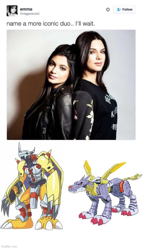 Wargreymon and MetalGarurumon is the #1 Anime duo of awesomeness! | image tagged in name a more iconic duo,digimon,anime | made w/ Imgflip meme maker