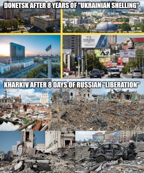 DONETSK AFTER 8 YEARS OF "UKRAINIAN SHELLING" | made w/ Imgflip meme maker