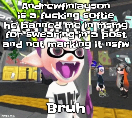 I hate andrewfinlayon with all my heart | Andrewfinlayson is a fucking softie he banned me in msmg for swearing in a post and not marking it nsfw; Bruh | image tagged in ass detected | made w/ Imgflip meme maker