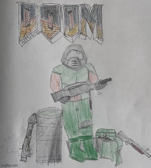 It’s not done but it’s doom guy | image tagged in doom | made w/ Imgflip meme maker